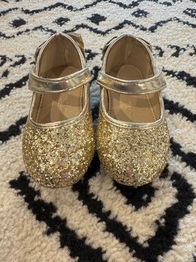 ESTINE Sparkly Gold Mary Jane Flats - 5T